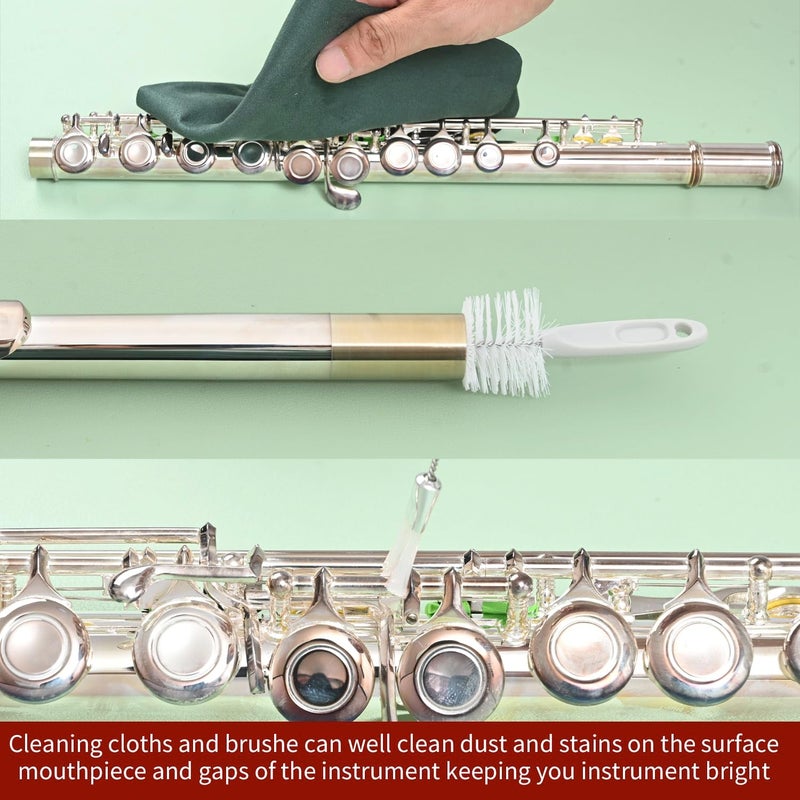 Dowite 9-in-1 Flute Cleaning Kit with Key Oil and Microfiber Swab, Professional Woodwind Care Set for Flute and Piccolo Maintenance, Includes Cleaning Rod, Mouthpiece Brush and Screwdriver, 6.4oz - Image 4
